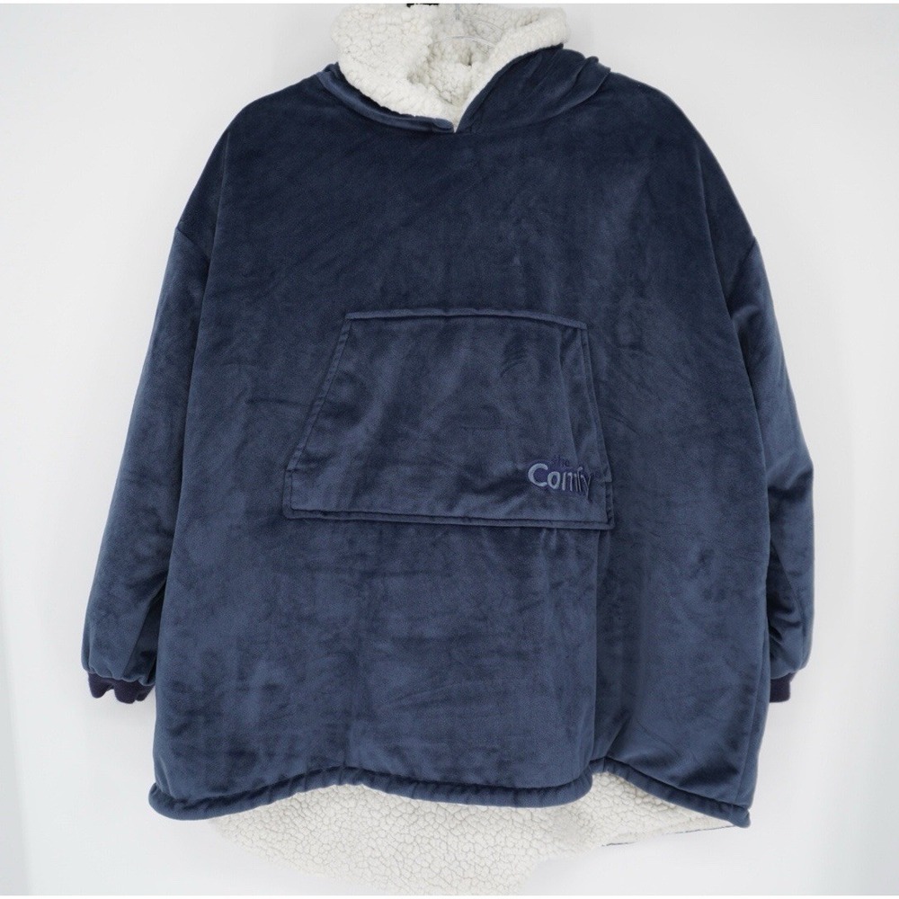 The Comfy Original Oversized Wearable Blanket Hoodie Blue Sherpa Lined KIDS‎